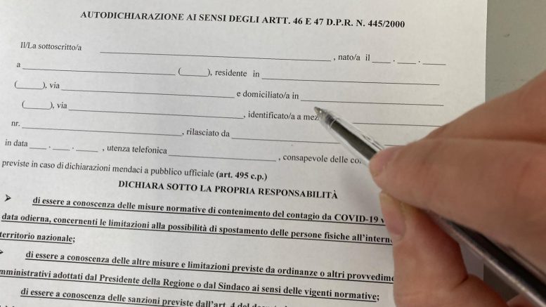 Modello autodichiarazione Modello autodichiarazione