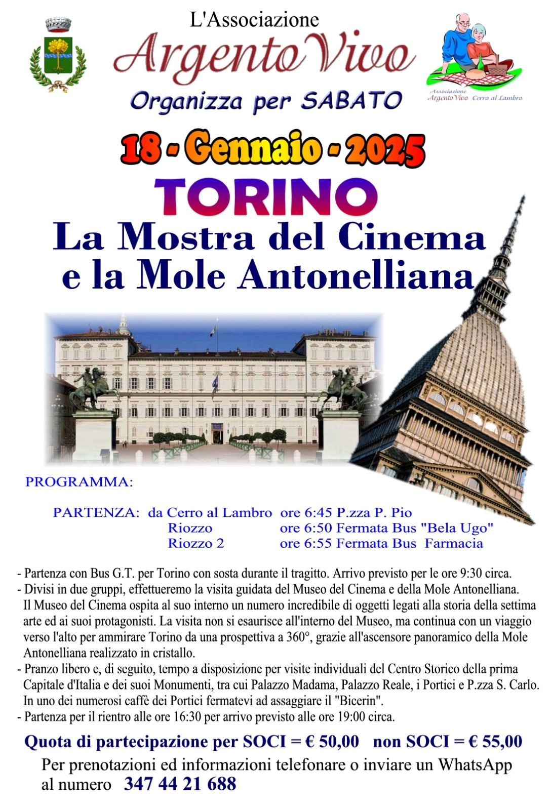 ArgentoVivo organizza una visita a Torino al Museo del Cinema e alla Mole Antonelliana