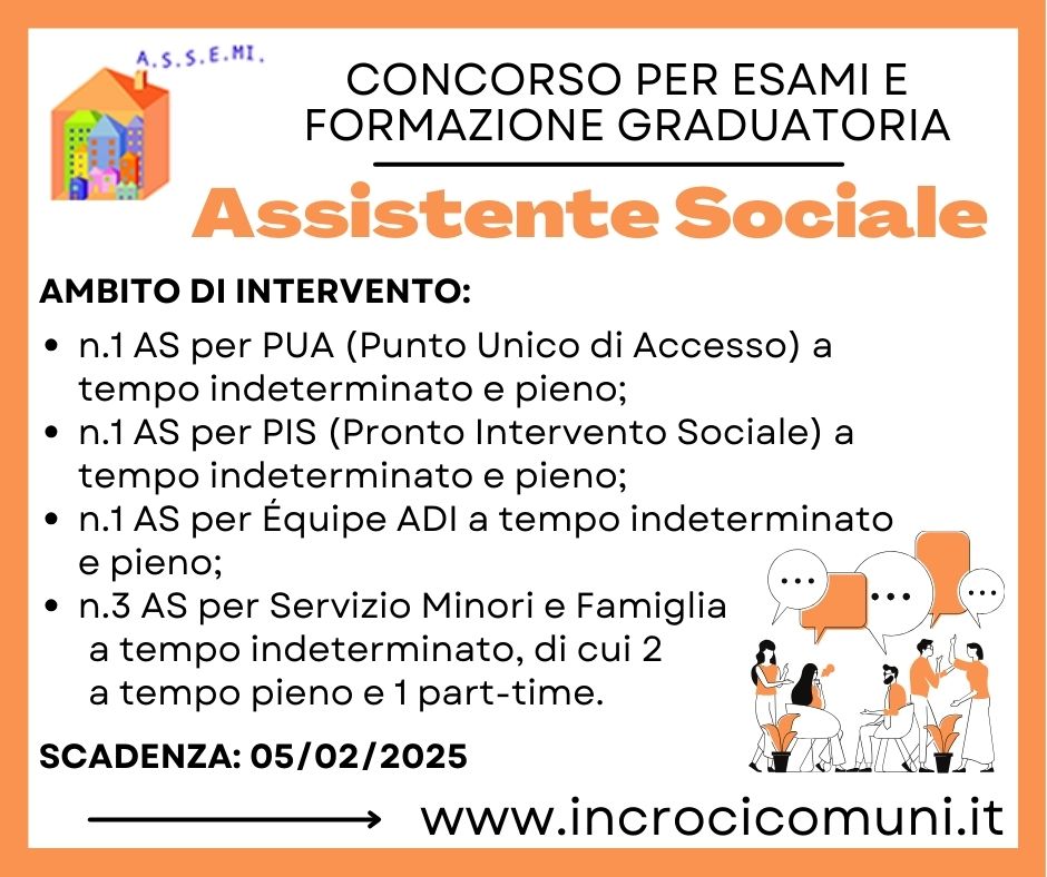 Assemi ricerca ASSISTENTI SOCIALI