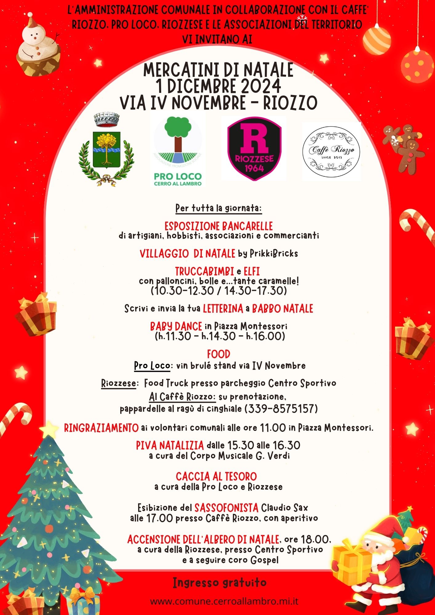 Mercatini di Natale 1 dicembre - programma