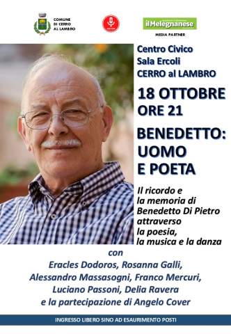 Evento di Musica-Poesia: "Benedetto Di Pietro: un uomo, un poeta"