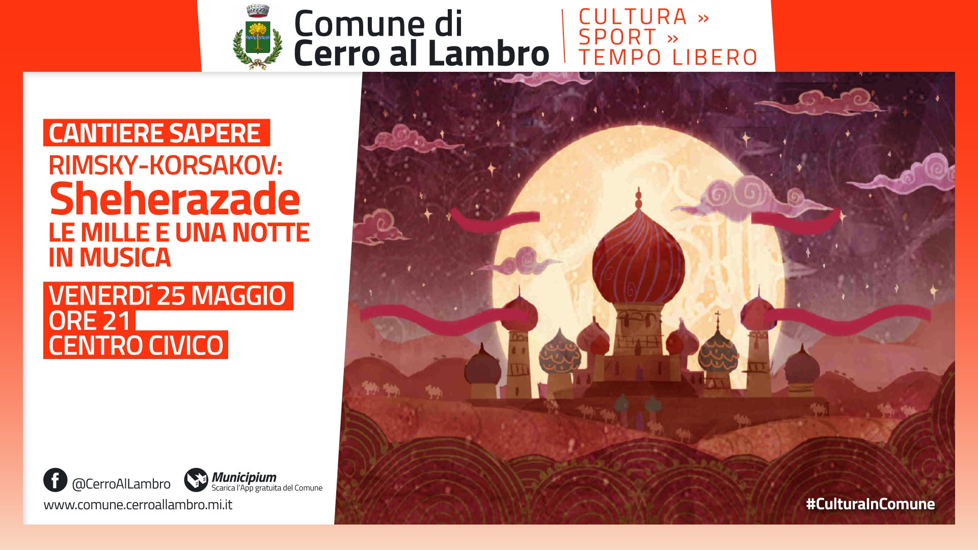 Cantiere Sapere: Sheherazade - Mercoledì 23 maggio ore 21 - Oratorio di Riozzo