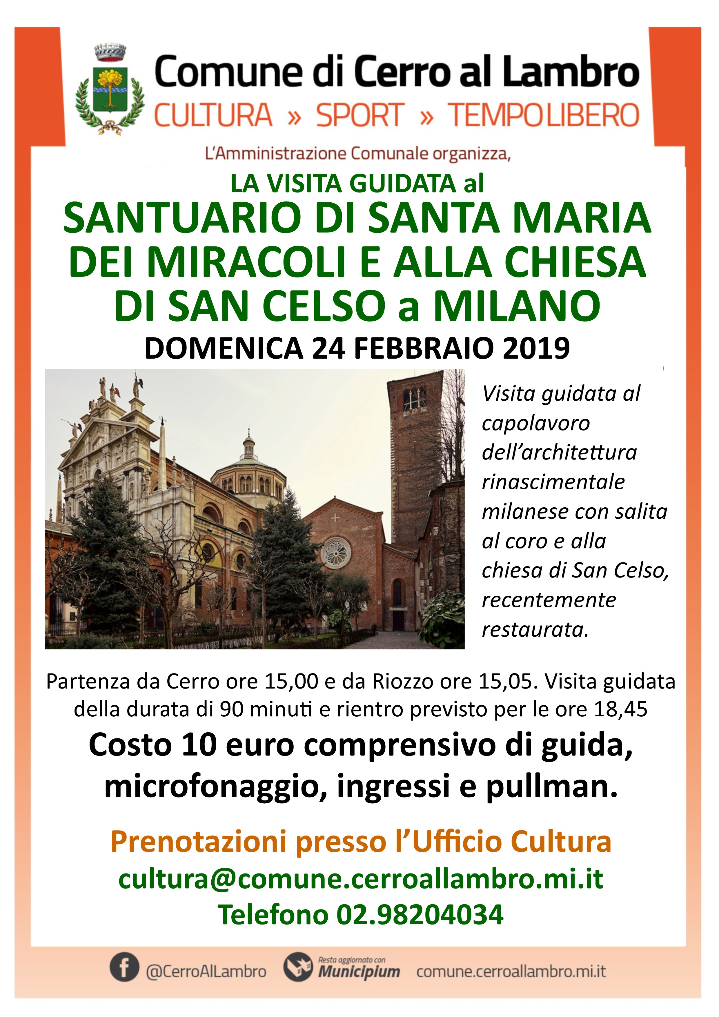 Santa Maria dei miracoli e Chiesa di San Celso – 24 Febbraio