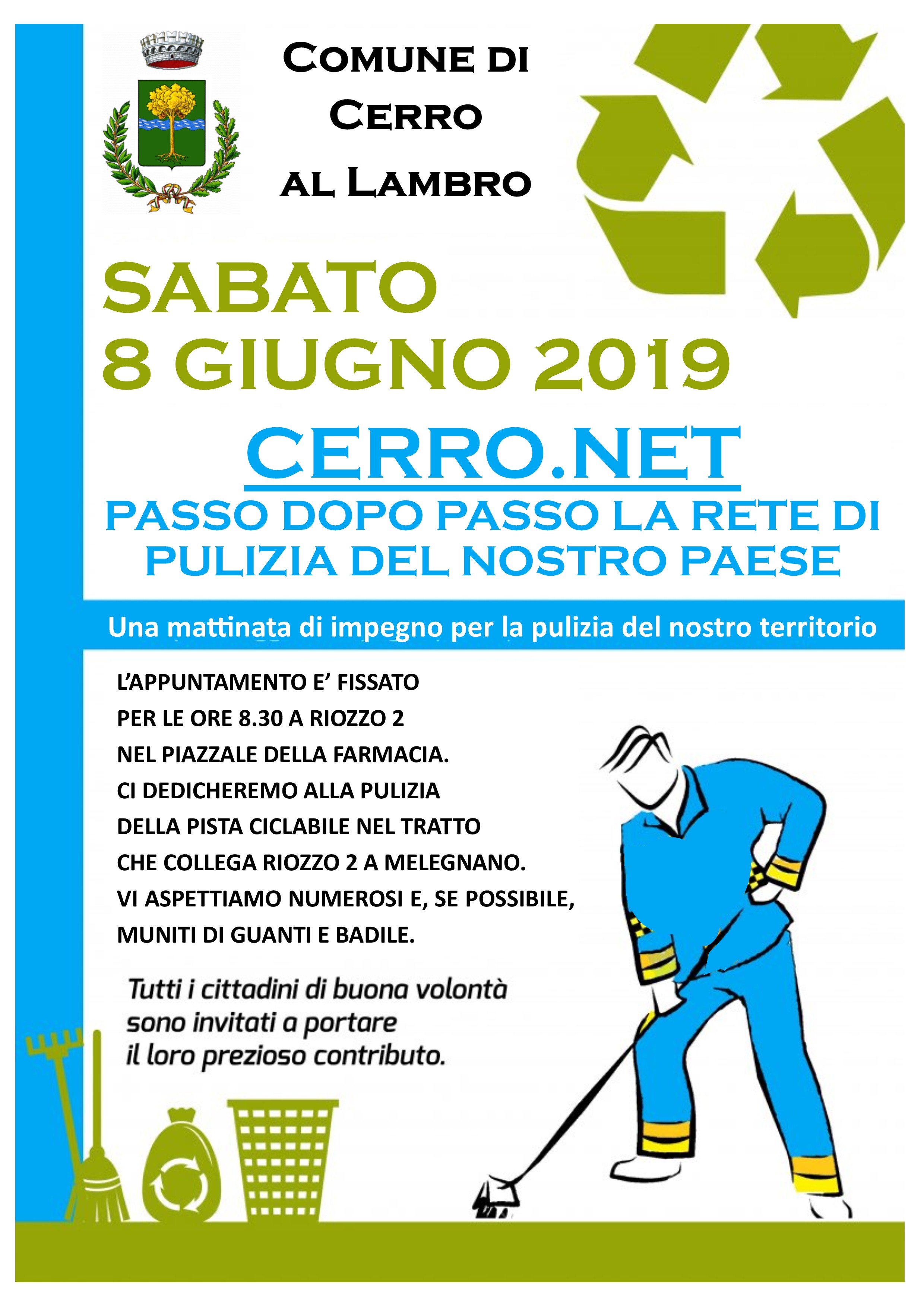 CERRO.NET - La rete di pulizia del nostro territorio - Sabato 8 giugno alle 8.30