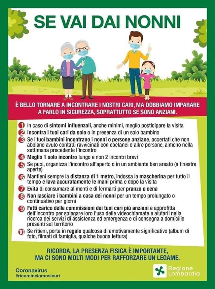 Decalogo per le visite ai nonni
