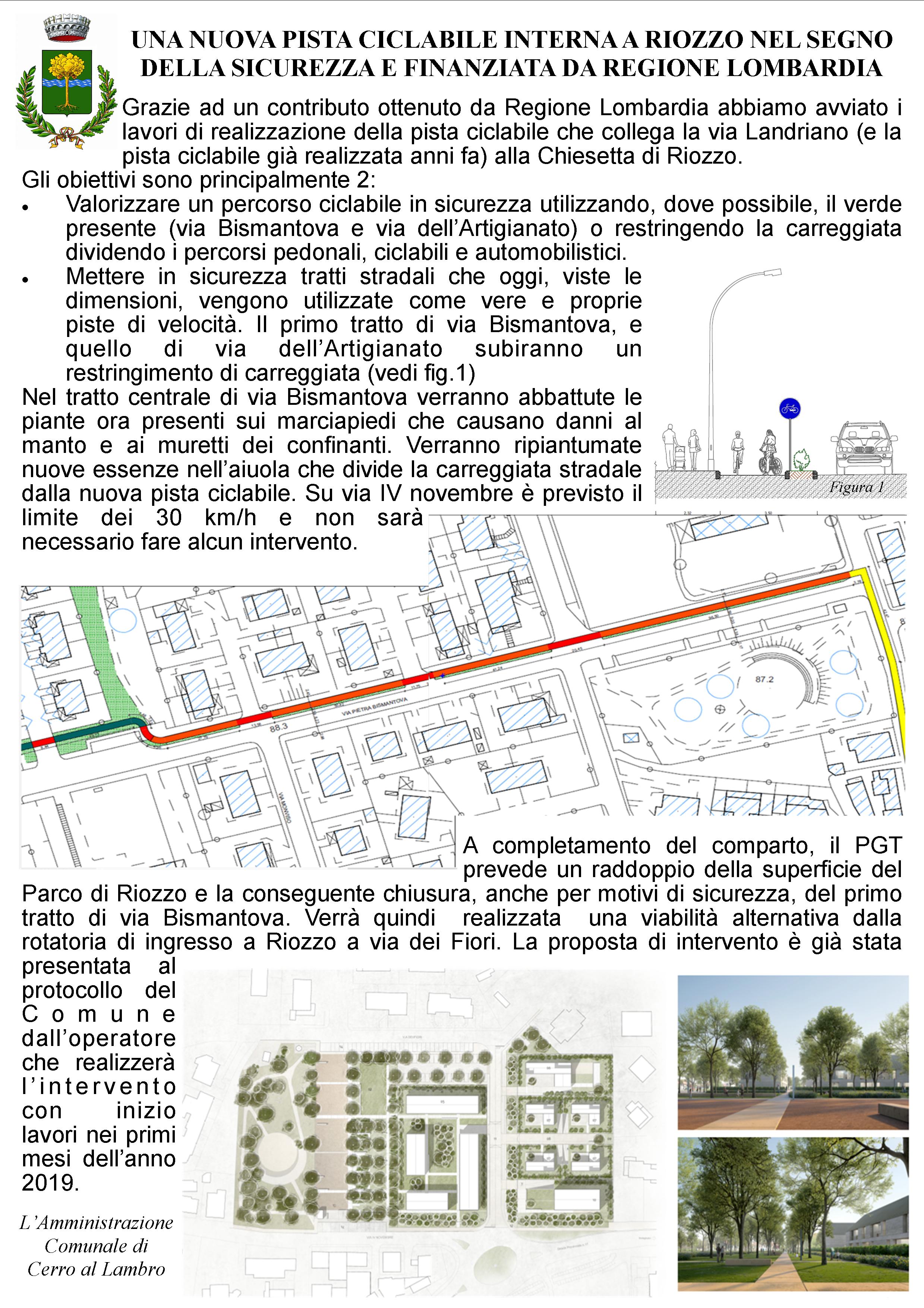 Una nuova pista ciclabile interna a riozzo nel segno della sicurezza e finanziata da regione lombardia